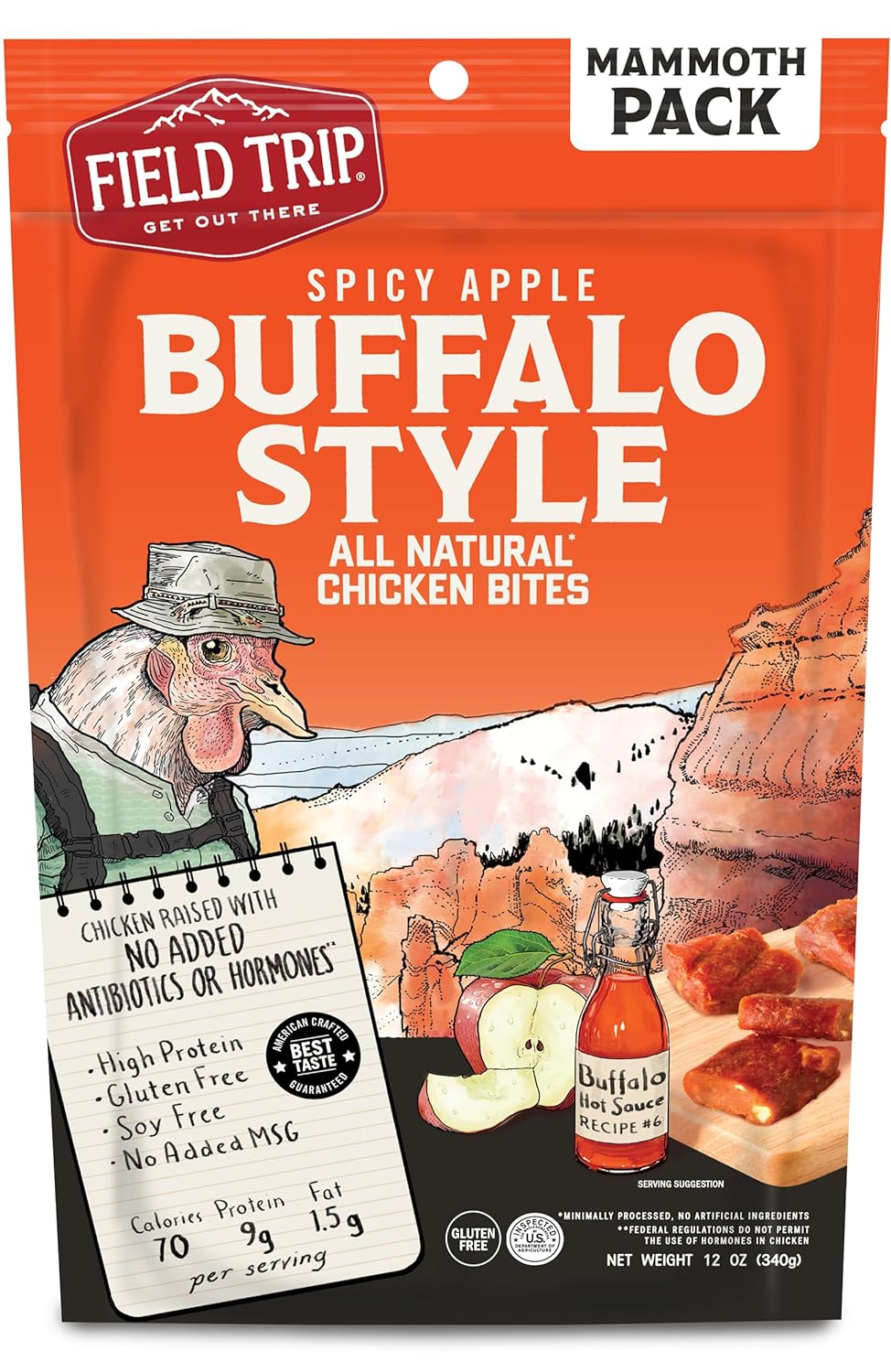 Field Trip Buffalo Style Chicken Bites 12oz Bag - 6 bags x 12 oz case