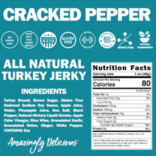 Load image into Gallery viewer, Field Trip Cracked Pepper Turkey Jerky 12oz bag - 6 bags x 12 oz case
