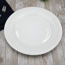 Load image into Gallery viewer, Wilmax Porcelain White Dinner Plate With Embossed Wide Rim 10&quot; inch | Set Of 6 In Gift Box
