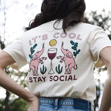 Load image into Gallery viewer, Surely Stay Social Tee Shirt - Ivory
