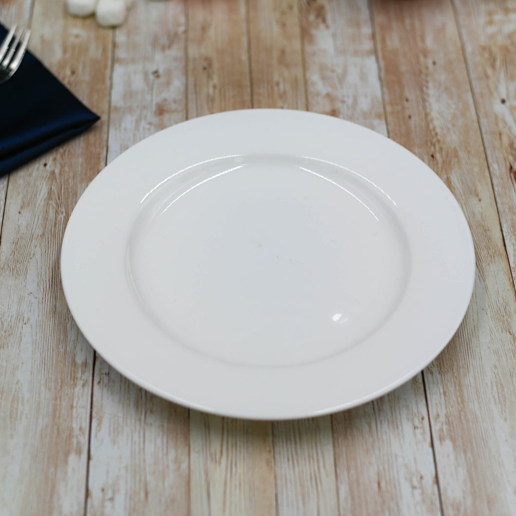 Wilmax Porcelain Set Of 6 Professional Rolled Rim White Dinner Plate 9