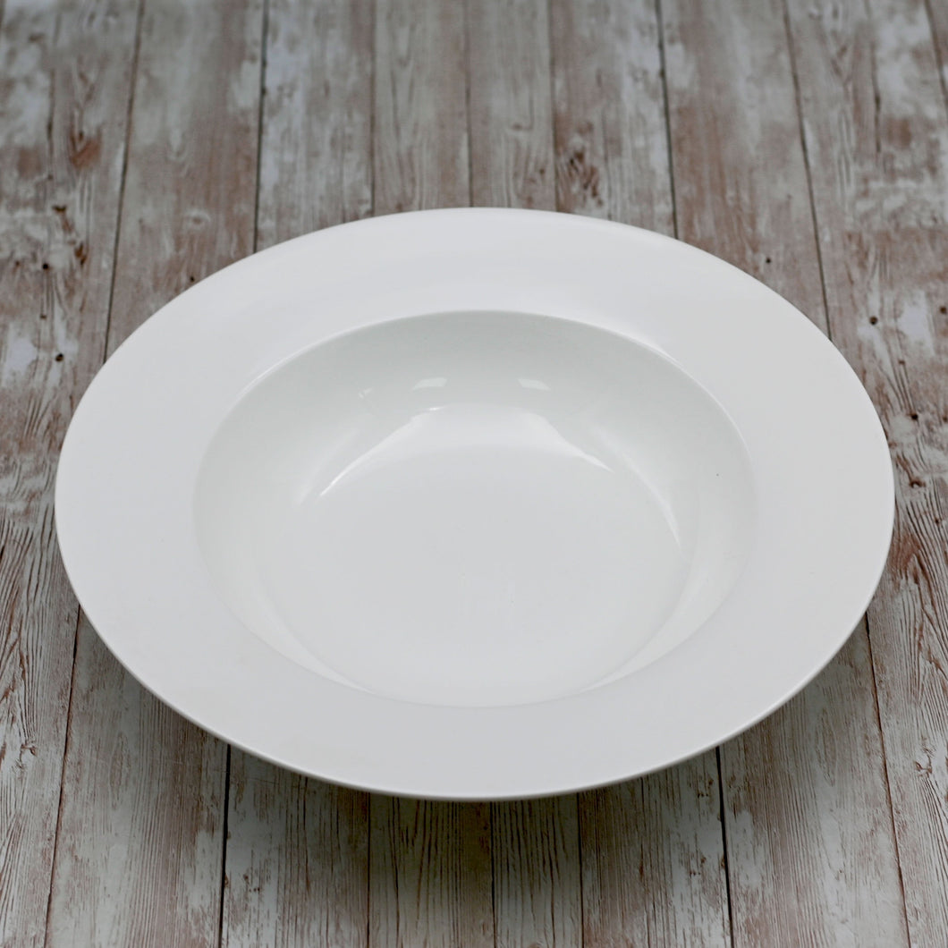 Wilmax Porcelain Set Of 3 Professional Rolled Rim White Deep Plate 12