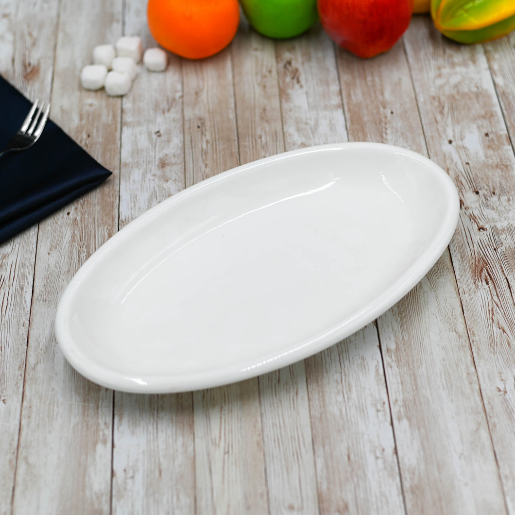 Wilmax Porcelain Set Of 3 White Oval Plate / Platter 12