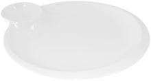 Load image into Gallery viewer, Wilmax Porcelain Set Of 6 White Round Plate With Sauce Compartment 8&quot; inch |
