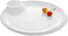 Load image into Gallery viewer, Wilmax Porcelain Set Of 3 White Round Platter With Sauce Compartment 12&quot; inch |
