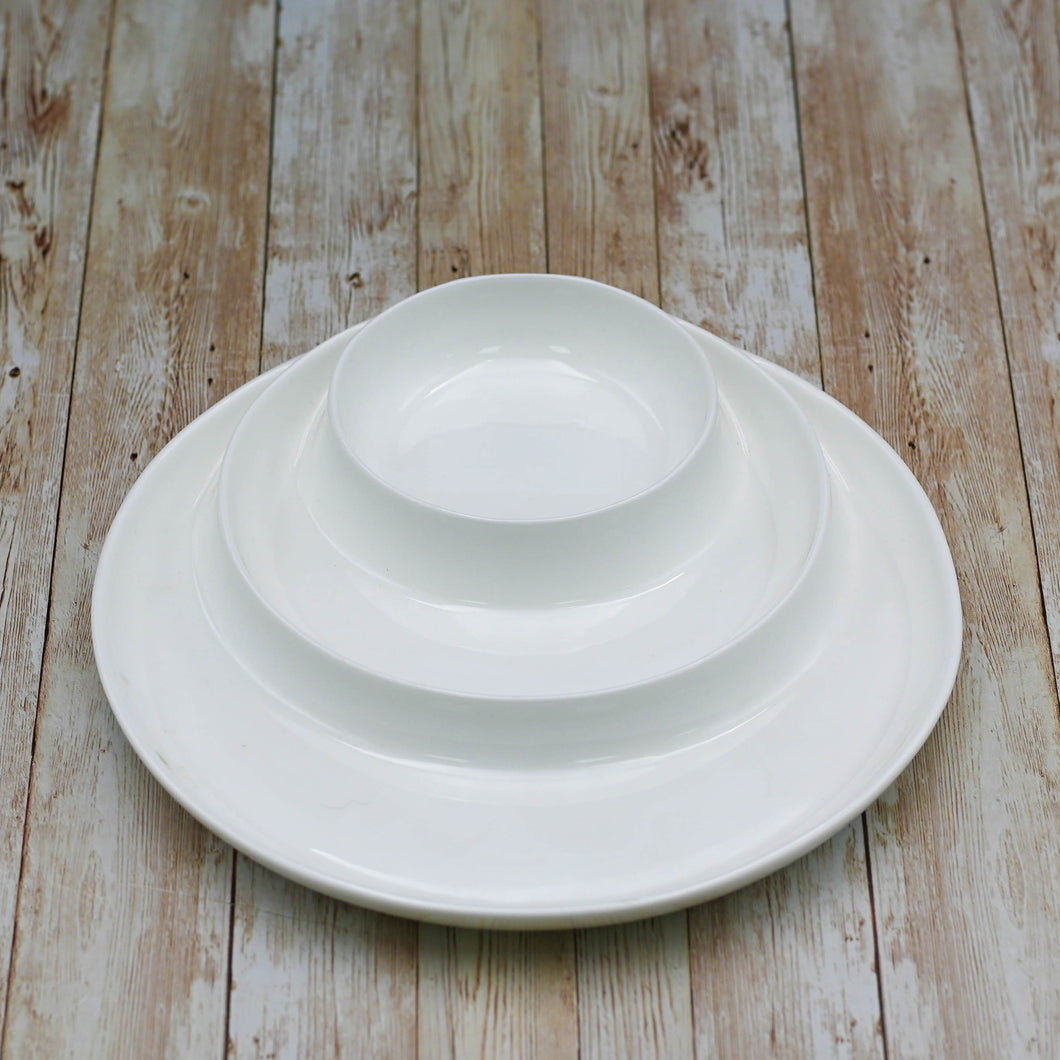 Wilmax Porcelain Set Of 3 White Divided Dish 10