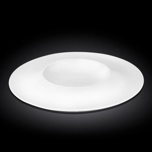Wilmax Porcelain Set Of 3 White Round Plate / Platter With Super Wide Rim 13.75