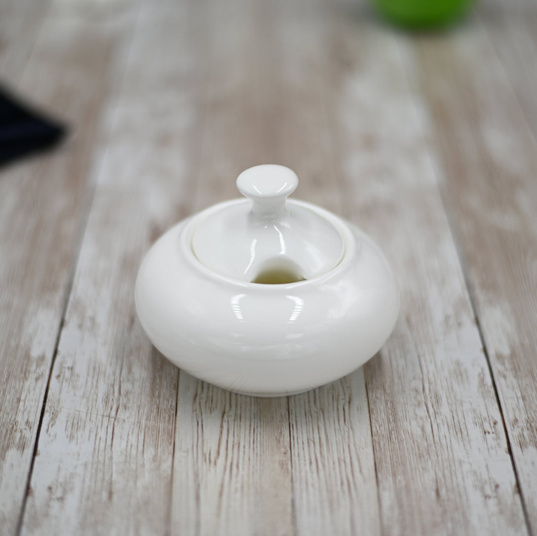 Wilmax Porcelain Set Of 6 White Sugar Bowl 8 Oz | 250 Ml