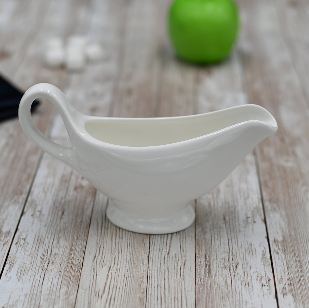 Wilmax Porcelain Set Of 4 White Sauce Boat 6 Oz | 170 Ml