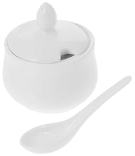 Load image into Gallery viewer, Wilmax Porcelain Set Of 6 White 4 Oz | 130 Ml Mustard Pot With Spoon
