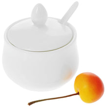 Load image into Gallery viewer, Wilmax Porcelain Set Of 6 White 4 Oz | 130 Ml Mustard Pot With Spoon
