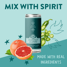 Load image into Gallery viewer, Root Elixirs Sparkling Grapefruit Jalapeno Premium Cocktail Mixer- 8 Cans 7.5 oz
