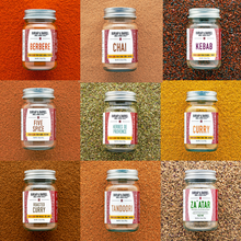 Load image into Gallery viewer, 9 Spice Origin Blend Collection with Berbere, Chai, Kebab, Five Spice, Herbes de Provence, Curry, Roasted Curry, Tandoori and Za&#39;atar
