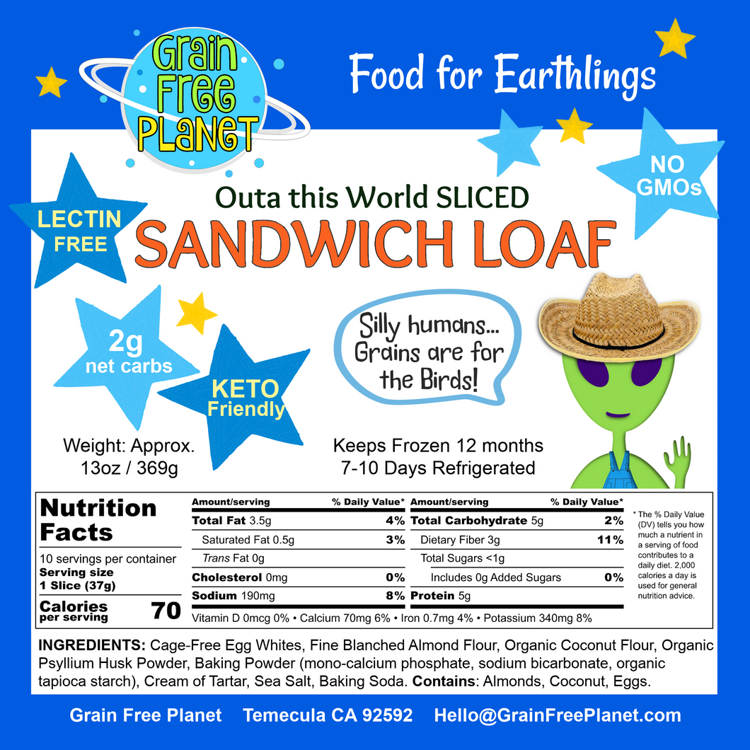 Grain Free Planet Keto Sliced Sandwich Loaf Case