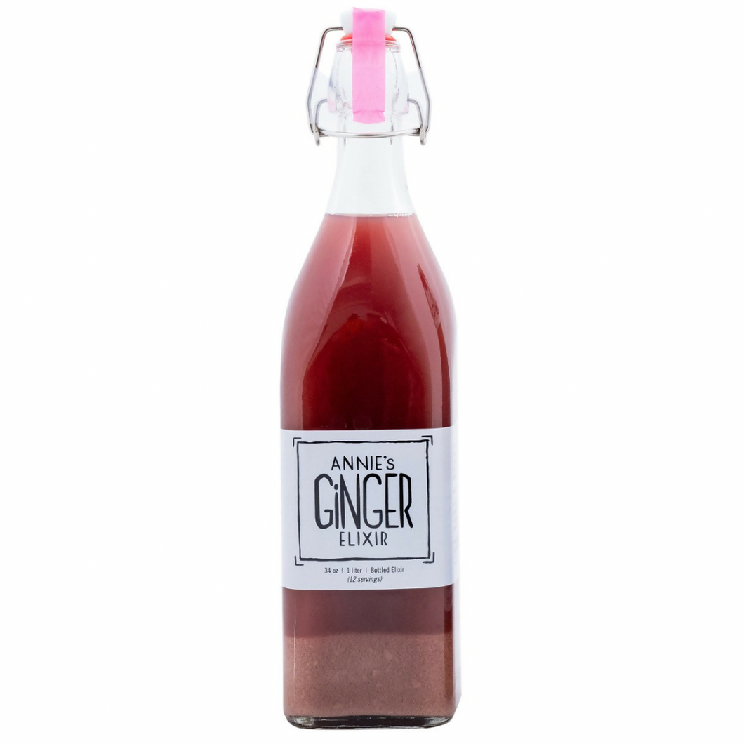 Annie's Ginger Elixirs Organic Gut Health + Immunity Boost Bottle - 4 bottles x 34 oz case