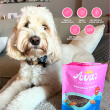 Load image into Gallery viewer, Ava&#39;s Pet Palace Crunchy Jerky Dog Treats Bag - Snappin&#39; Salmon
