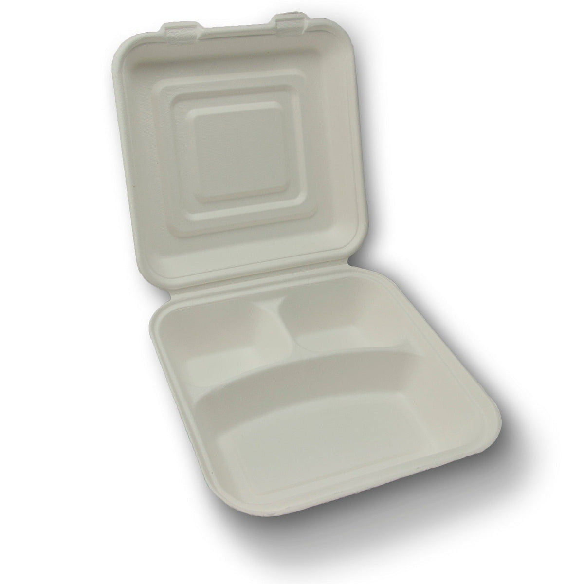 Large 3-Compartment Fiber Hinged Container 200-Count Case – Farm2Me