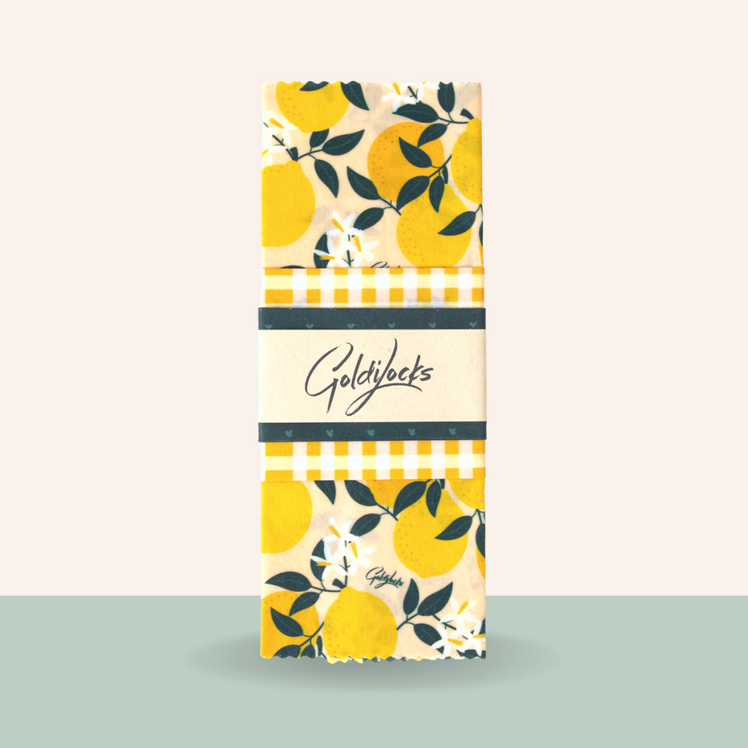 Goldilocks Goods Beeswax Food Wraps: Amalfi Lemons Set of 3