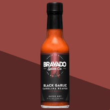 Load image into Gallery viewer, BLACK GARLIC CAROLINA REAPER HOT SAUCE
