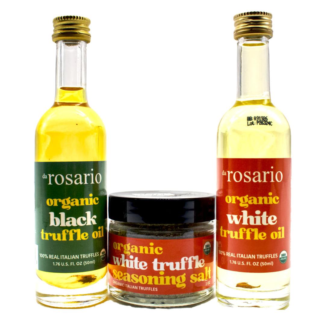 daRosario™ USDA Organic White and Black Truffle Oil with Truffle Seasoning Salt