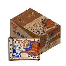Load image into Gallery viewer, Image of box and 2-pack of plant based and organic coffee caramel stroopwafels
