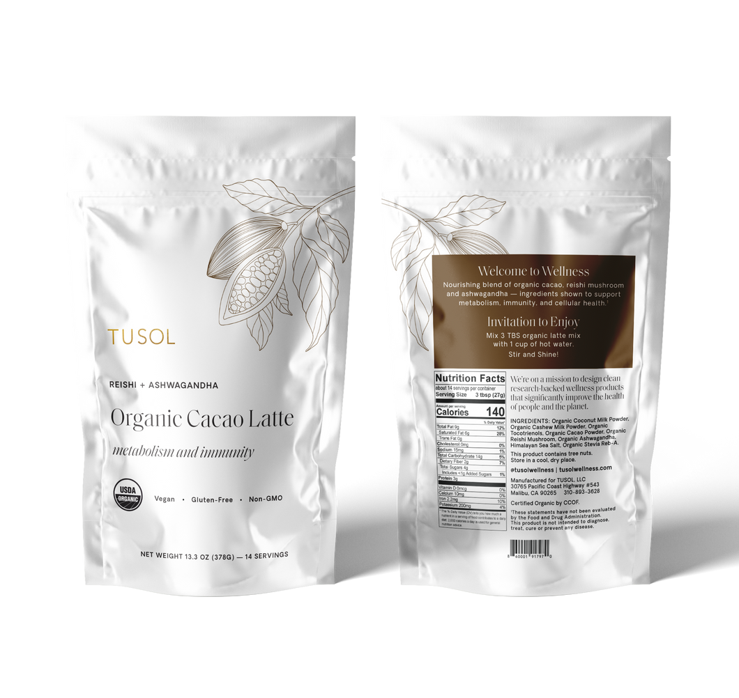 TUSOL Wellness Organic Cacao Latte Mix | 14 Lattes