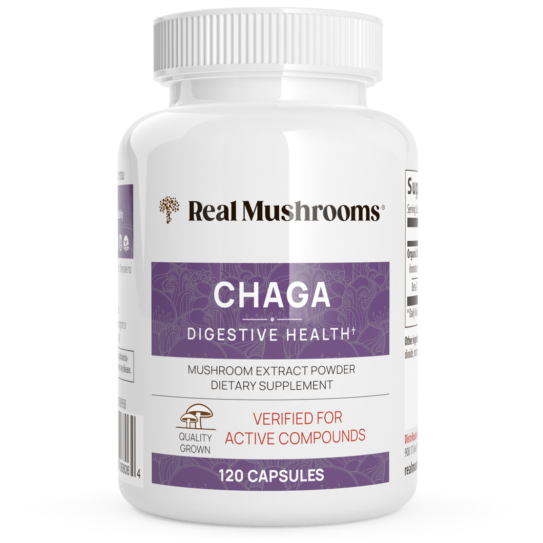 Organic Chaga Extract Capsules by Real Mushrooms