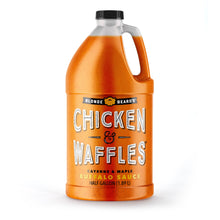 Load image into Gallery viewer, Half gallon jug of Blonde Beard’s Chicken &amp; Waffles buffalo wing sauce.
