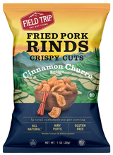 Load image into Gallery viewer, Field Trip Crispy Cuts, Cinnamon Churro Pork Rind 1.0 oz bag - 12 bags x 1.0oz case
