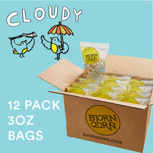 Load image into Gallery viewer, Bjorn Qorn Cloudy Popcorn Bags -12-Pack x 3oz Bag
