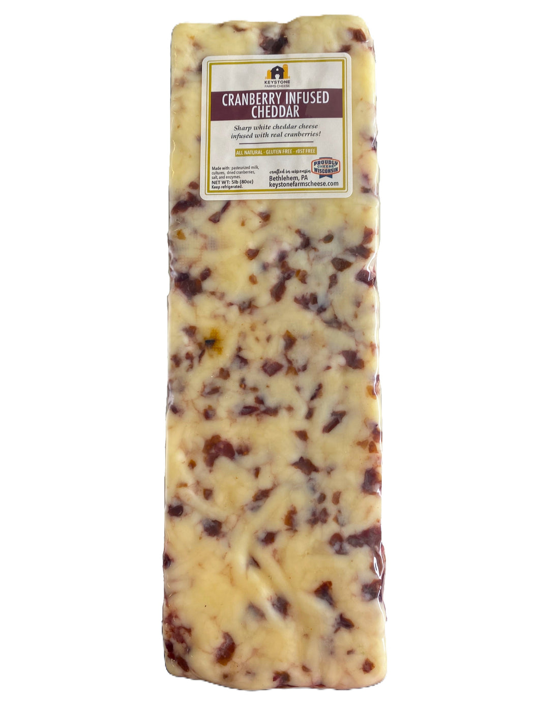 Keystone Cheese Cranberry Infused Cheddar - 5 lb.