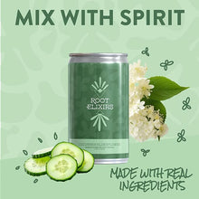 Load image into Gallery viewer, Root Elixirs Sparkling Cucumber Elderflower Premium Cocktail Mixer- 8 Cans 7.5 oz
