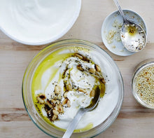 Load image into Gallery viewer, Everything Bagel in EVOO on Labneh yogurt
