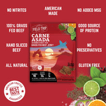 Load image into Gallery viewer, Field Trip Carne Asada Beef Jerky 2.2oz bag - 9 bags x 2.2oz case
