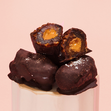 Load image into Gallery viewer, French Squirrel Almond Butter Bateaux au Chocolat Chocolate Stuffed Dates (3 dates per bag) x 4 bags case
