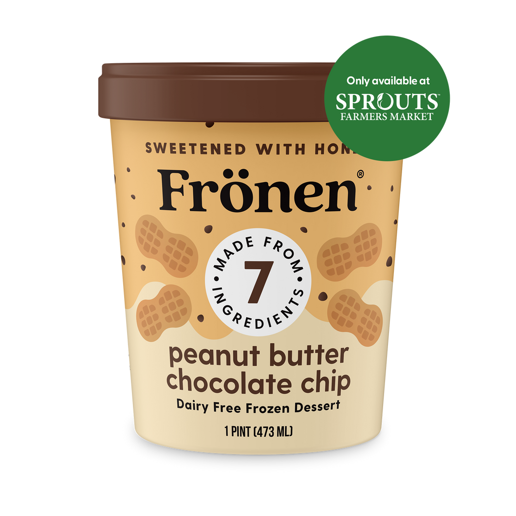 Fronen Peanut Butter Chocolate Chip Ice Cream, Vegan Pint
