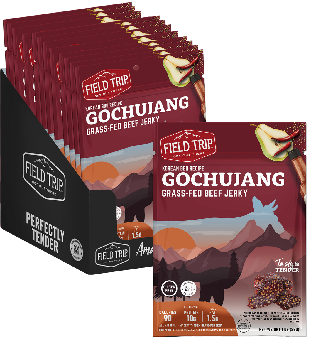 Field Trip Gochujang Korean Style BBQ Beef Jerky 1.0 oz bag - 12 bags x 1oz case