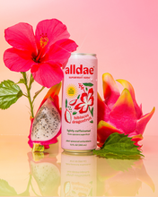 Load image into Gallery viewer, alldae superfruit soda Hibiscus Dragonfruit healthy soda alternative. No sugar added, no Stevia.
