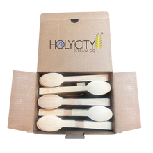 Load image into Gallery viewer, Holy City Straw Co. 250 count open box of unwrapped spoons
