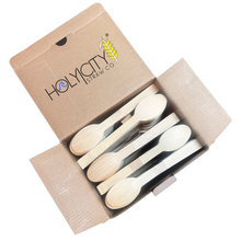 Load image into Gallery viewer, Bamboo Dessert Spoons | 5.5&quot;
