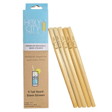 Load image into Gallery viewer, Holy City Straw Tall Premium Reusable Reed Straws - 5 ct box

