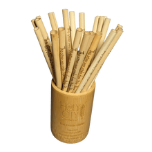 Load image into Gallery viewer, Holy City Straw Company Branded small Bamboo Straw Holder with straws

