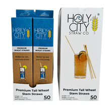 Load image into Gallery viewer, Holy City Straw Tall Wheat Drinking Straws | Inner Pack | 10 x 50ct. Boxes
