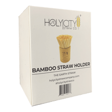 Load image into Gallery viewer, Holy City Straw Company Branded small Bamboo Straw Holder Box
