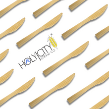 Load image into Gallery viewer, Holy City Straw Co. unwrapped knives lined up on angle
