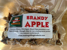 Load image into Gallery viewer, Flame Grilling Products Inc FOUR (6 OZ Pouches) PRE-SOAKED MAINE BRANDY APPLE WOOD CHIPS
