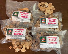 Load image into Gallery viewer, Flame Grilling Products Inc FOUR (6 OZ) POUCHES PRE-SOAKED MAINE BOURBON BLACK CHERRY WOOD CHIPS
