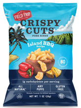 Load image into Gallery viewer, Field Trip Crispy Cuts, Island BBQ Pork Rind 1.0 oz bag - 12 bags x 1.0oz case
