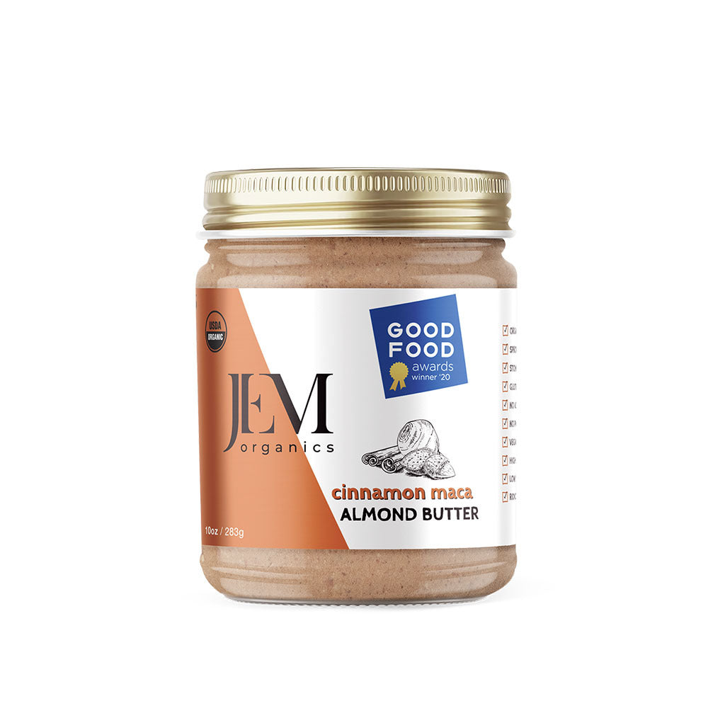 JEM Organics Cinnamon Maca Almond Butter - Medium 6 pack