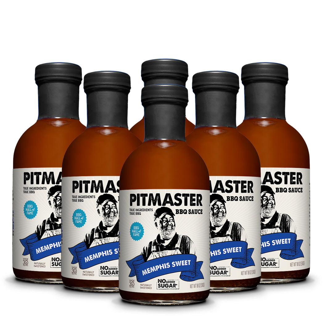 True Made Pitmaster Memphis Sweet BBQ Sauce Bottle - 6 bottles case